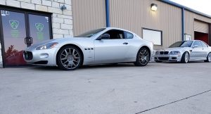 A Maserati and BMW parked out the front of Active Euroworks